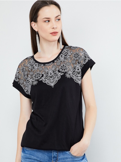

max Women Black Printed Top