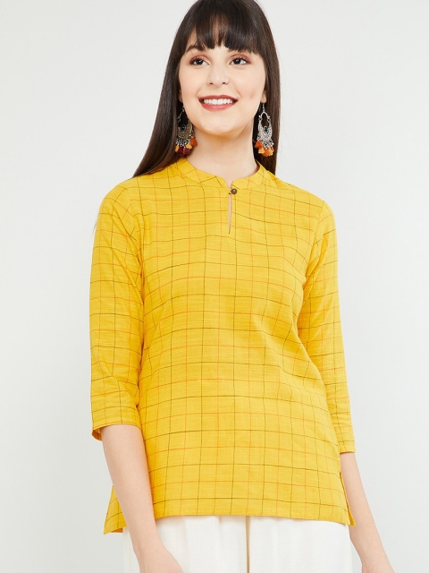 

max Women Yellow Checked Top