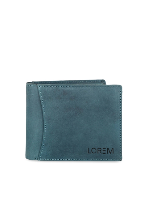 

LOREM Men Blue Textured Two Fold Wallet
