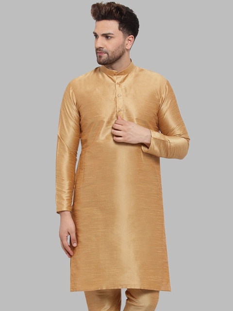

Jompers Men Brown Solid Straight Kurta