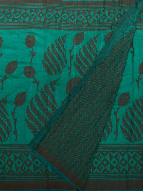 

Pothys Green & Brown Brasso Floral Printed Saree