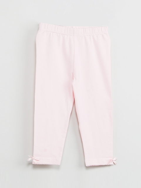 

max Girls Pink Solid Ankle-Length Leggings