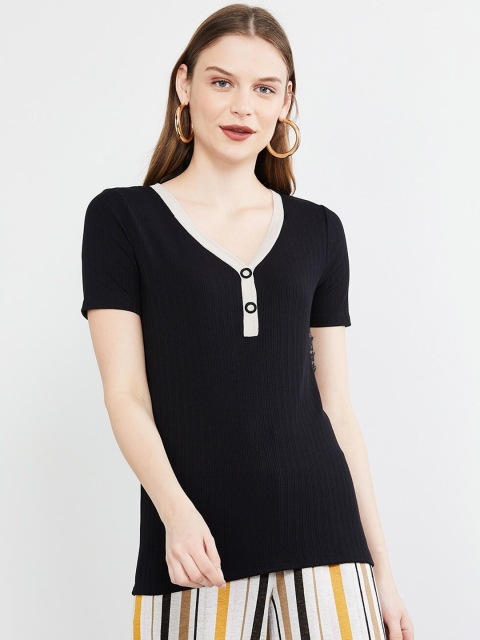 

max Women Black Solid Top