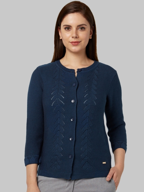 

Park Avenue Woman Navy Blue Solid Cardigan Sweater