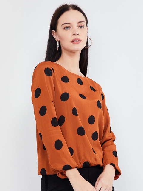 

max Women Brown Printed Top