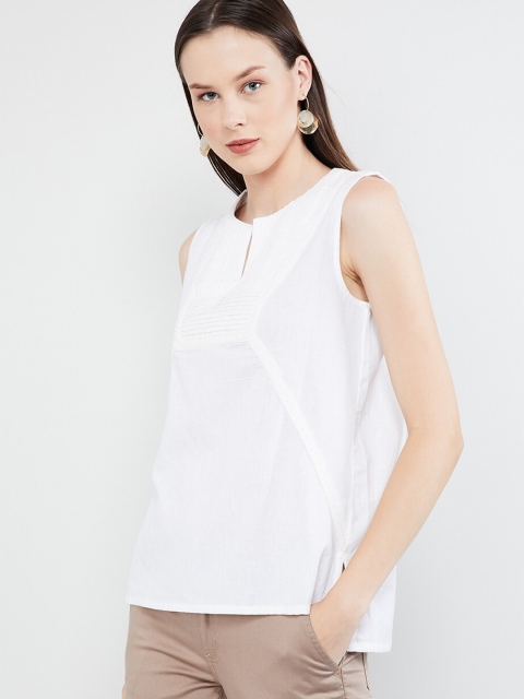 

max Women Off-White Solid Top