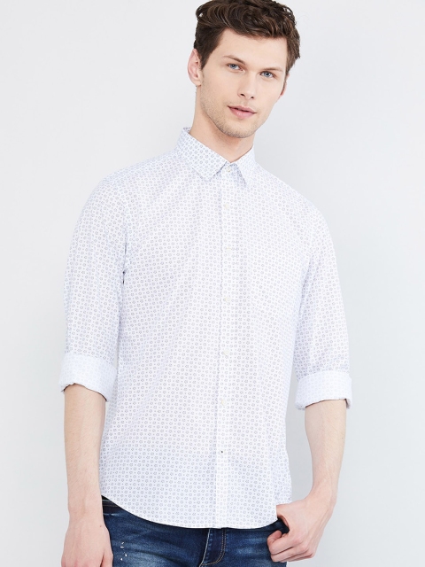 

max Men White Regular Fit Printed Casual Shirt