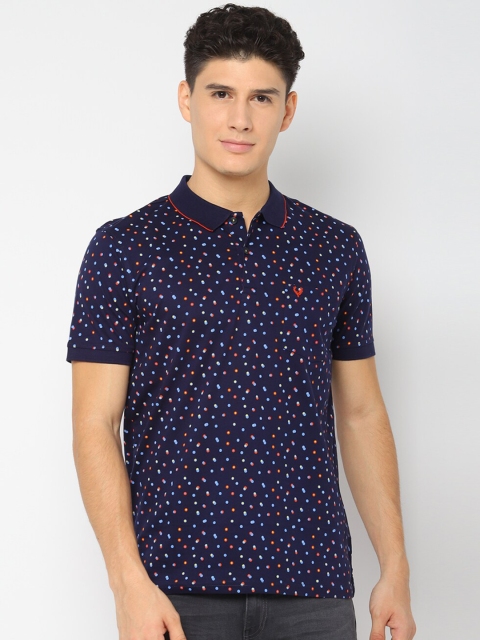 

Allen Solly Men Navy Blue Printed Polo Collar T-shirt