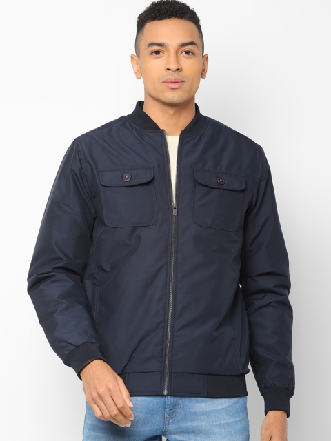 

Allen Solly Men Navy Blue Solid Bomber
