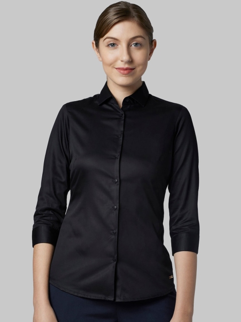 

Park Avenue Woman Black Regular Fit Solid Formal Shirt
