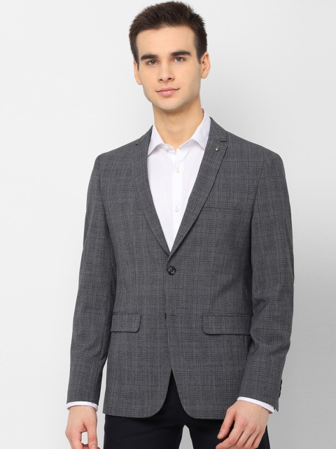 

Allen Solly Men Grey Checked Slim-Fit Single-Breasted Casual Blazer