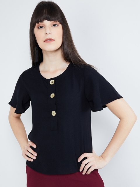 

max Women Black Solid Top