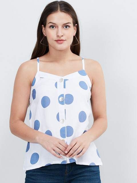 

max Women Off-White Printed A-Line Top