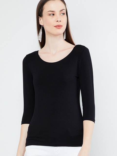 

max Women Black Solid Top