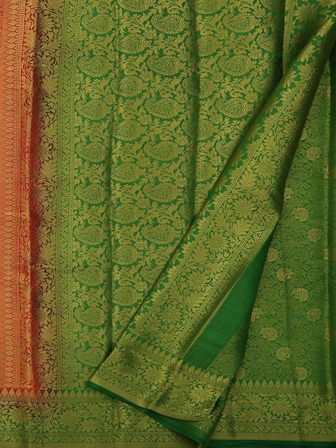 

Pothys Magenta & Red Jute Silk Floral Woven Design Saree