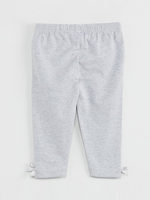 

max Infant Girls Grey Solid Ankle-Length Leggings, Grey melange