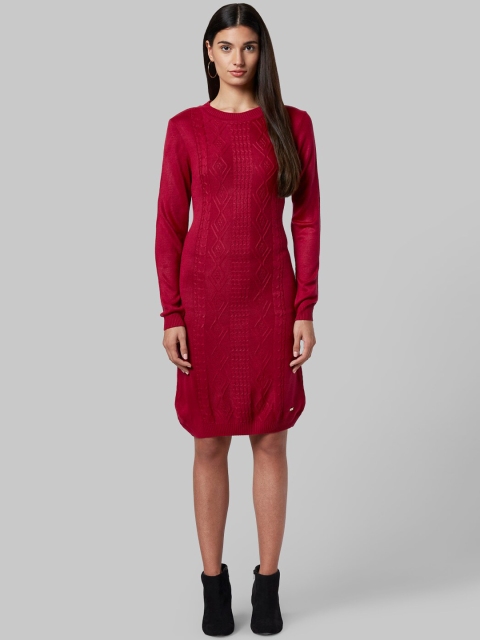 

Park Avenue Woman Women Red Self Design Sheath Dress