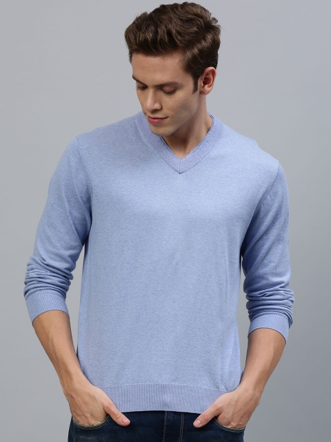 

RARE RABBIT Men Blue Solid Pullover Sweater