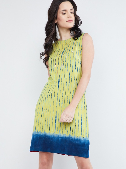 

max Women Lime Green Printed Sheath Dress