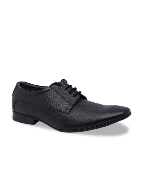 

Regal Men Black Textured Genuine Leather Formal Derbys