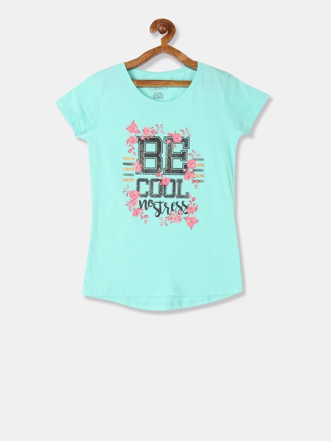 

Cherokee Girls Blue Printed Round Neck T-shirt