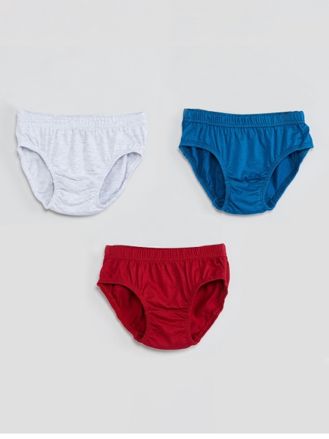 

max Boys Pack Of 3 Solid Basic Briefs M19DIN08MULTI, Blue