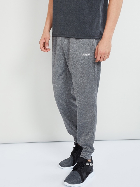 

max Men Grey Melange Solid Straight-Fit Joggers