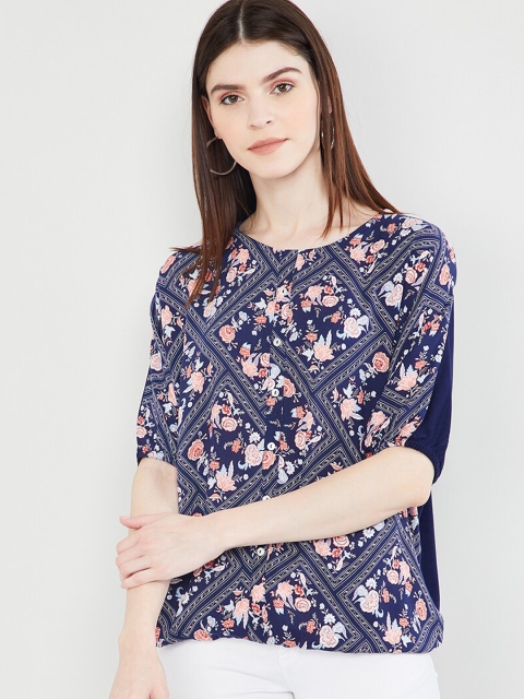 max Women Blue Printed Top