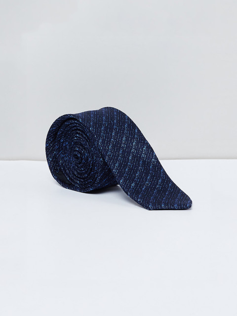 

max Blue Woven Design Skinny Tie