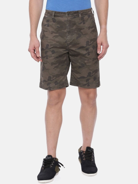 

Breakbounce Men Khaki Printed Slim Fit Chino Shorts
