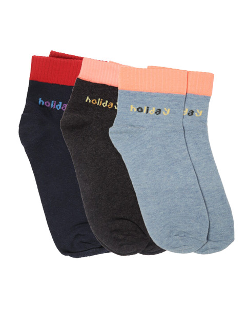 

Dollar Men Pack Of 3 Assorted Ankle-Length Socks