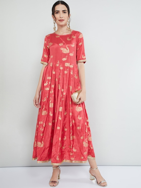

max Women Pink Printed Maxi Dress