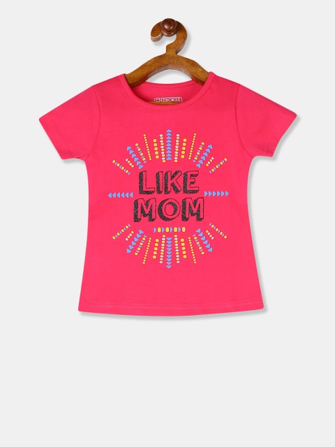 

Cherokee Girls Pink Printed Round Neck T-shirt