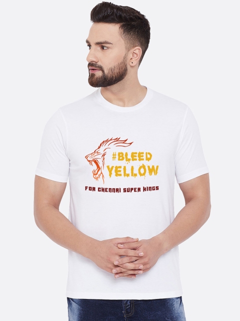

wesquare Men White IPL Printed Round Neck T-shirt