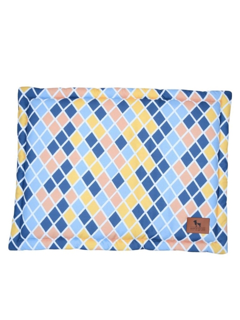 

Heads Up For Tails Blue & Yellow Colour Chaser Printed Chew Resistant Indoor Pet Mat