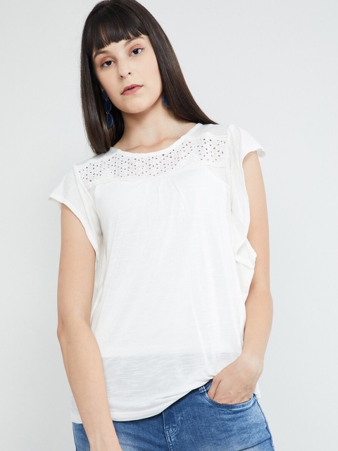 

max Women Off-White Solid Top