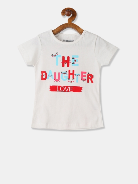 

Cherokee Girls White Printed Round Neck T-shirt