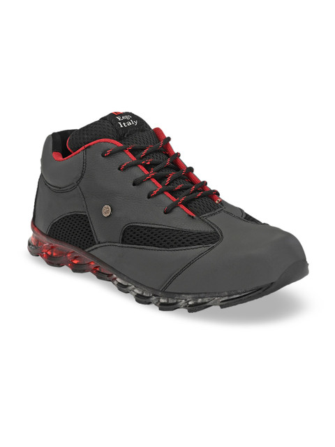 

Eego Italy Men Charcoal Grey & Black Trekking Shoes