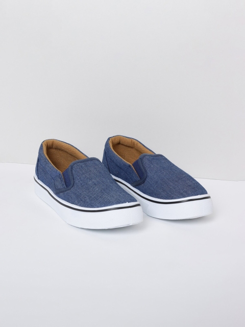 

max Boys Navy Blue Slip-On Sneakers