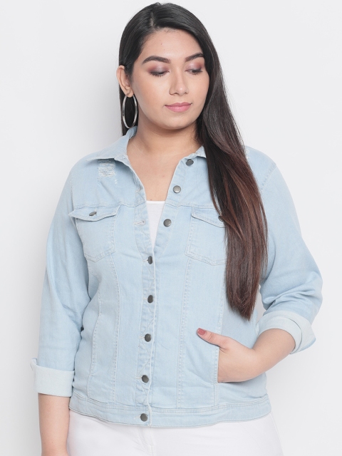 

Amydus Women Blue Solid Denim Jacket