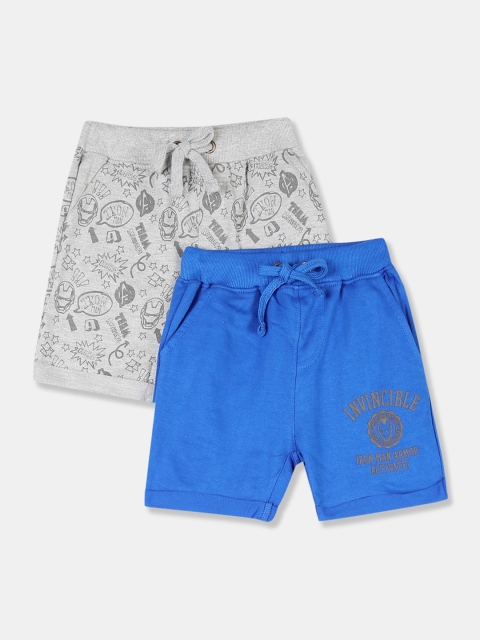 

Colt Boys Pack Of 2 Printed Regular Fit Regular Shorts, Blue