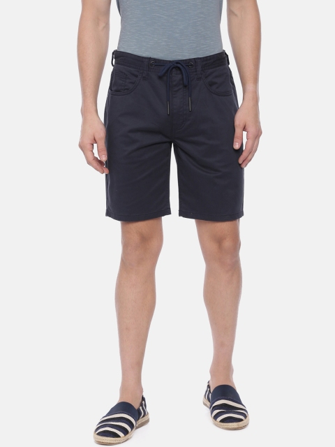 

Breakbounce Men Navy Blue Solid Slim Fit Chino Shorts