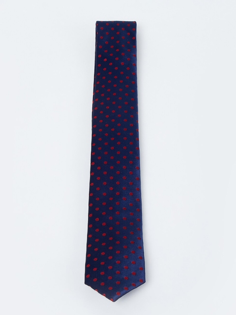 

max Navy Blue Polka Dot Printed Broad Tie
