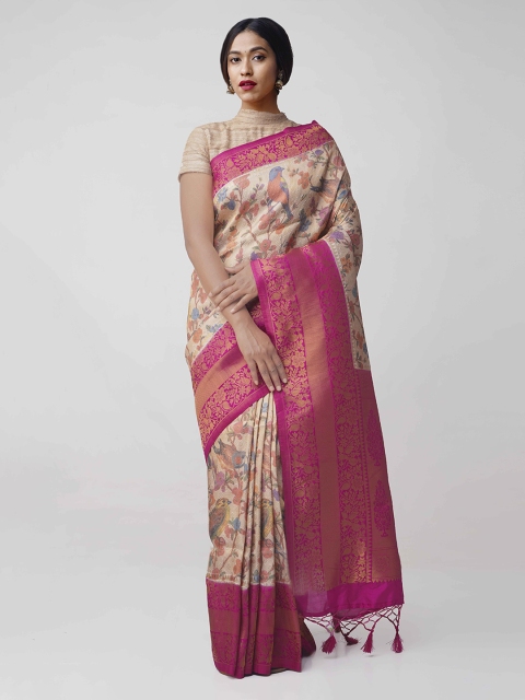 

Unnati Silks Multicoloured Silk Cotton Woven Design Banarasi Saree, Multi