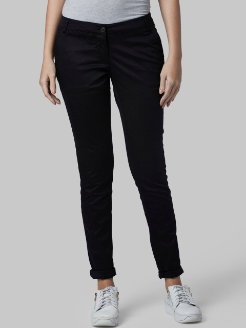 

Park Avenue Women Black Skinny Fit Solid Regular Trousers