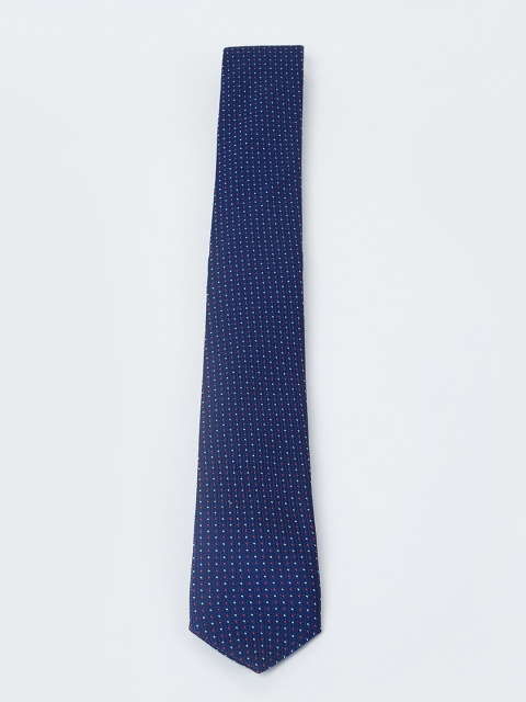 

max Blue Woven Design Skinny Tie