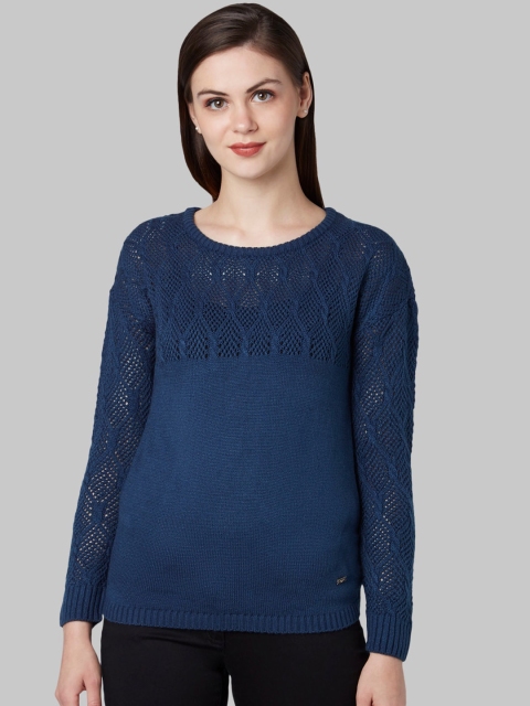 

Park Avenue Woman Women Blue Solid Pullover Sweater