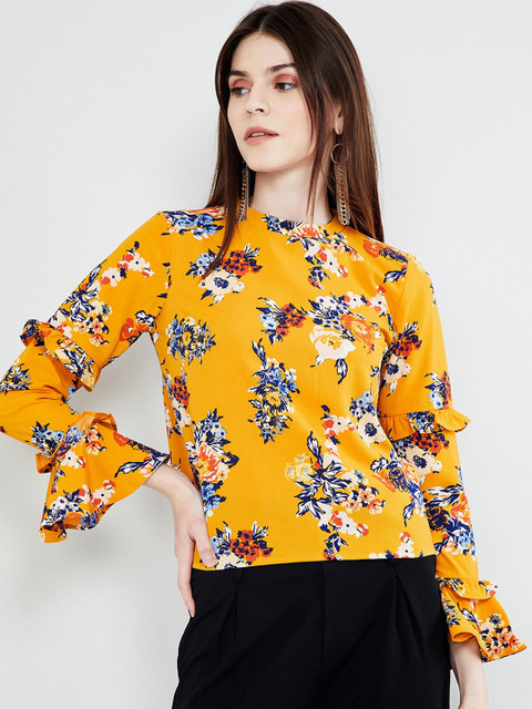 

max Women Yellow Floral Printed Top