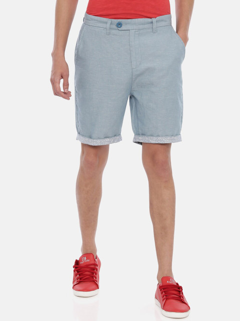 

Breakbounce Men Blue Solid Slim Fit Chino Shorts