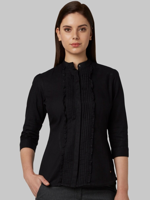 

Park Avenue Woman Black Regular Fit Solid Formal Shirt